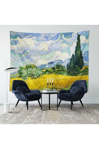 PASAJ HOME Van Gogh Selvi Ağaçlı Buğday Tarlası Duvar Örtüsü