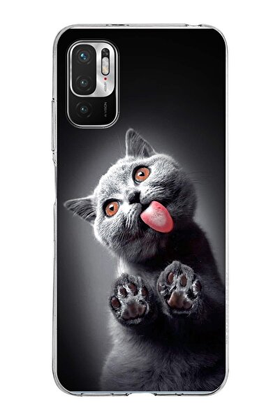 PrintiFy Xiaomi Redmi Note 10 5G ile Uyumlu 1mm Slim Fit Kedi 2 050c Baskılı ...