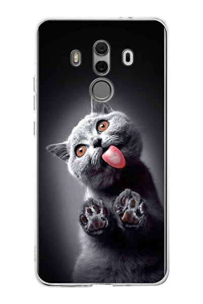 PrintiFy 1mm Slim Fit Cat 2 050c Printed Transparent Case Compatible with Hua...