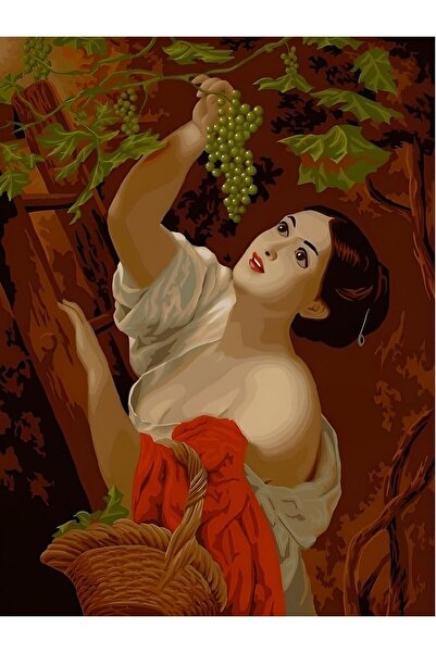 Goblen Atölyesi 40*60 cm kanvas goblene baskı üzüm toplayan kadın ipsiz