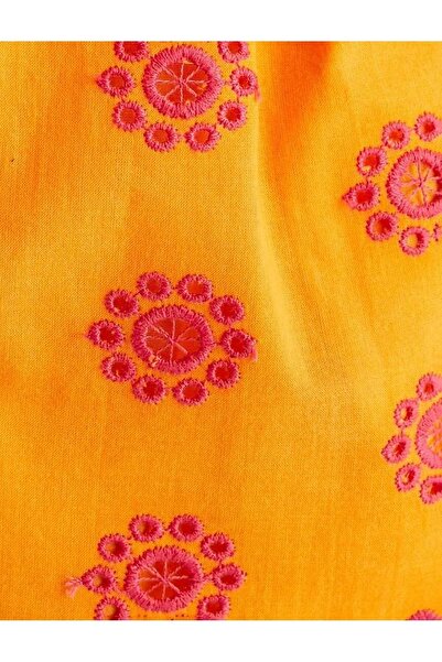 Koton X - Kemerli İşlemeli Mini Şort 4SAK40472PW Pembe Desenli