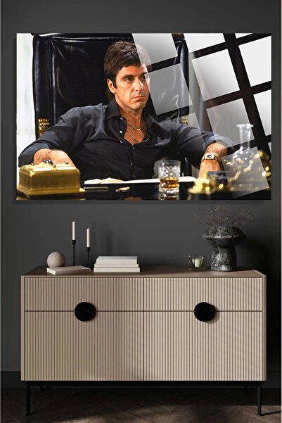 TAULART Tony Montana 4mm Lüks Kırılmaz Temperli Yüksek Çözünürlüklü Cam Tablo