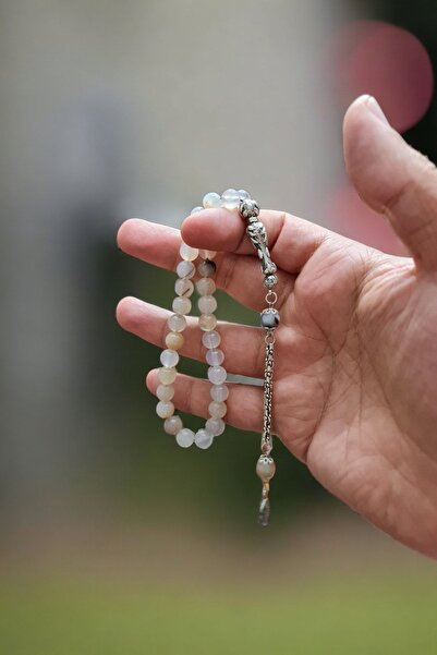 Budakoğulları Düşük Ayar Gümüş Püsküllü Gömme Ahşap Kutulu Doğal Taş Akik Tes...