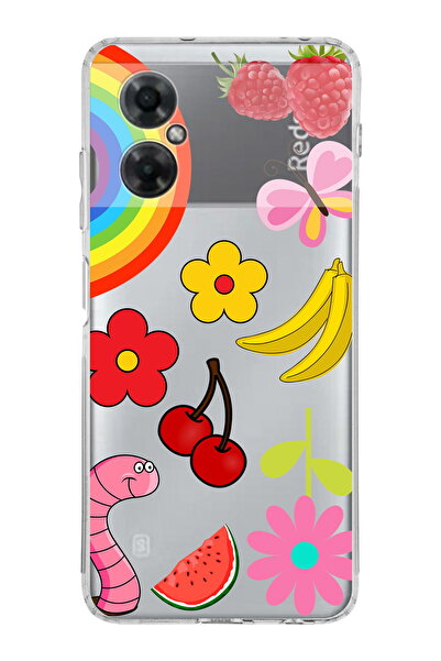 PrintiFy Xiaomi Redmi Note 11R ile Uyumlu 1mm Slim Fit Water Color 5 Baskılı Şeffaf  Kılıf