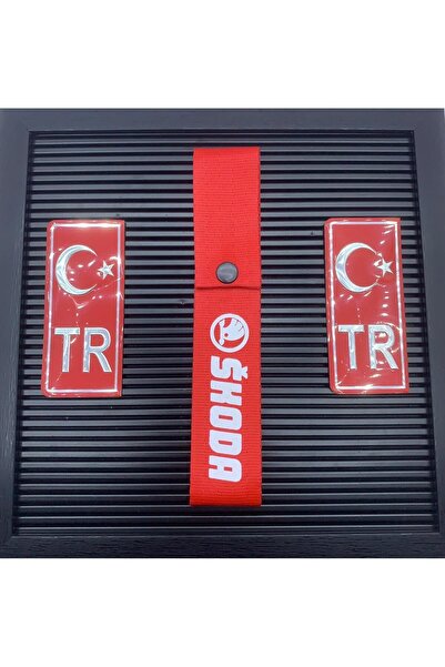 GultekinShop Skoda Uyumlu Kırmızı Renk Yüksek Kalite Tampon Dili & Çeki Ipi v...