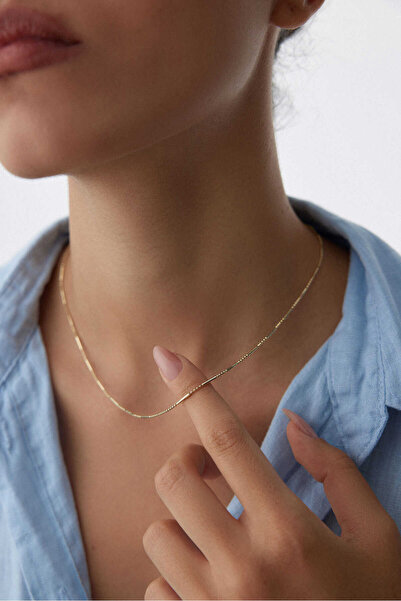 YAVUZ KUYUMCULUK 14 Ayar Altın Golf Zincir Çubuk Kolye