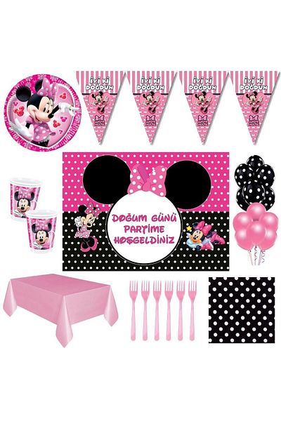 Minnie Mouse 50X70 cm Postered 16 Person Polka Dot Birthday Party Ornaments
