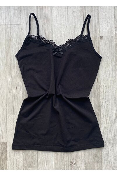 VicTroy 4 Pieces of Lacy Rope Strap Cotton Undershirt (1 Claret Red, 1 LILA, 1 BLACK AND WHITE COLOR)