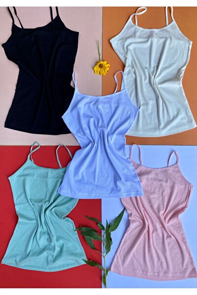 VicTroy Kaşkorse 6’lı Oval Yaka İp Askılı Atlet-T-shirt