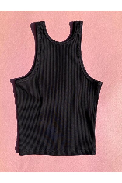 VicTroy Open Waist 3-Piece Black, White and Gray Stretchy Cotton Camisole Navel Top Women's Athlete-crop