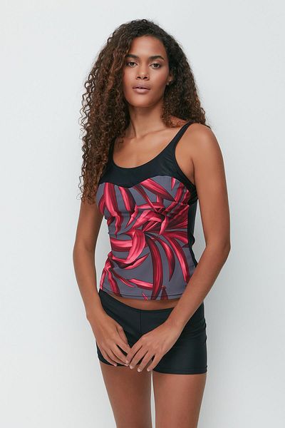 C&City Tankini mit Shorts 7766 Schwarz/Rot
