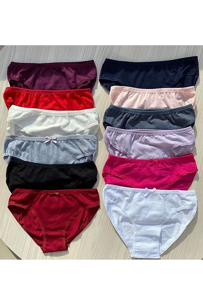 VicTroy 12 bucăți de slip colorat din bumbac pentru femei