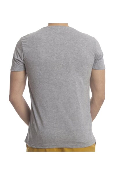 marufshop Ανδρικό κοντομάνικο μπλουζάκι με λαιμόκοψη V Slimfit Lycra