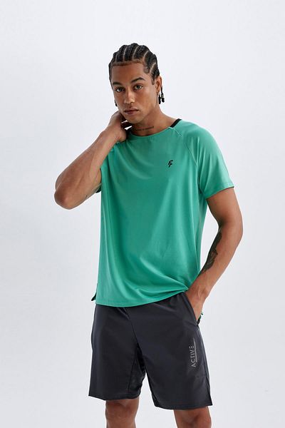 DeFacto DeFactoFit - Αθλητικό μπλουζάκι από βαρύ ύφασμα Crew Neck C1488AX24SM