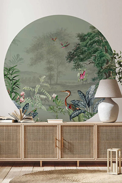 Kt Grup Doğa Manzarası Boho Yuvarlak Modern Duvar Sticker