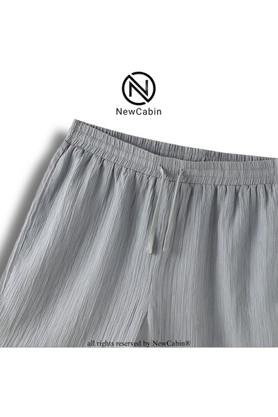 NewCabin Καλοκαιρινό Lycra Wrap Crinkle Ύφασμα - Κοντομάνικα πουκάμισα και σορτς 2 τεμαχίων