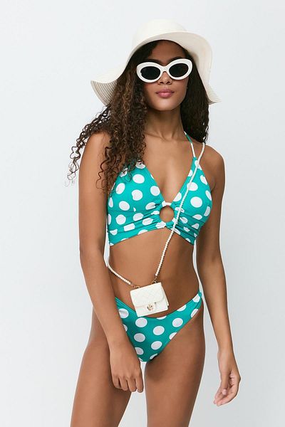 C&City Triangel-Bikini-Set mit Ringdetail 3278 Grün