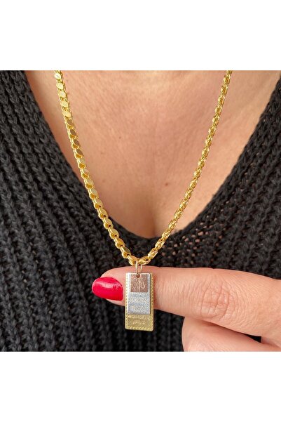 simurg jewellery Gümüş Arpa Zincirli Dualı Plaka Kolye