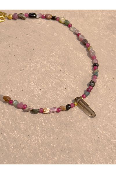 CAPO by Aytaç Yamaç Galatea Smoky - Quartz and Tourmaline Natural Stone Women's Necklace
