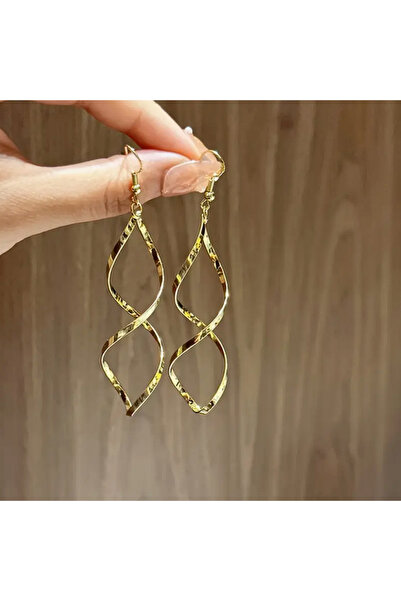 Elixira Spiral Desenli Asma Küpe - Şık ve Modern Tasarım
