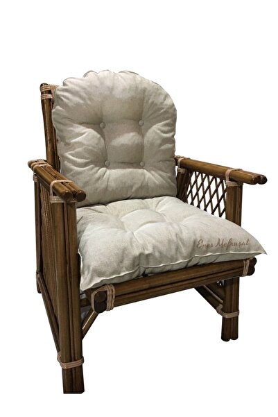 enesmefrusat Bahçe Sandalye Minderi, Bambu Sandalye Minderi Krem (sadece Otur...