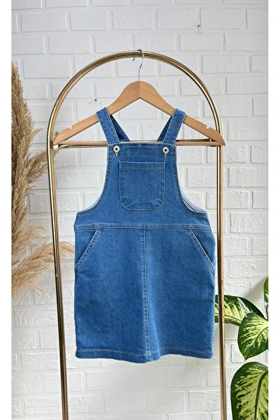 RİNDO KİDS Kız Çocuk Denim Kot Jile Salopet  slptrindo