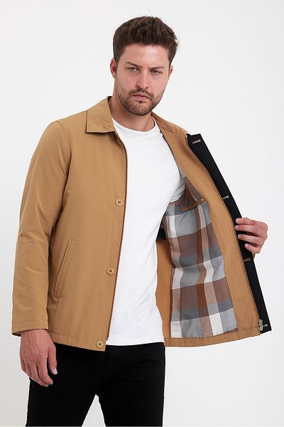 EnricoBASELLİ Cotton Safari Summer Camel Coat