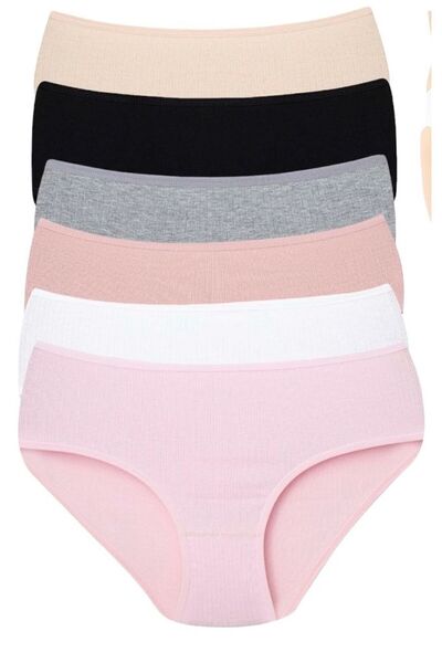 FENİKS İÇ GİYİM Chiloți din bumbac, colorați, cu talie înaltă, 6 piese