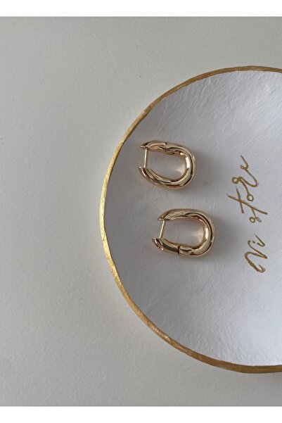 Vi store Kadın Altın Eğimli Balenciaga Model Küpe