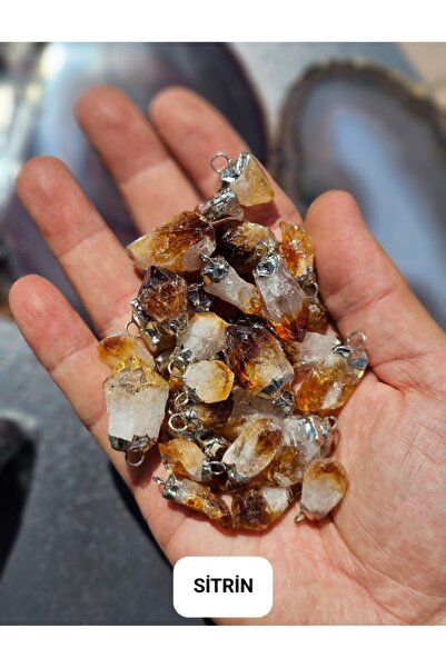 Altınsoy collection Doğal Hakiki Sitrin Taşı Kolye Ucu