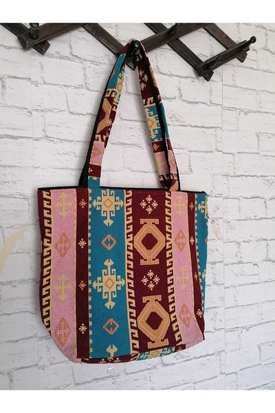 anne moda ankara Geantă cu model Kilim țesut