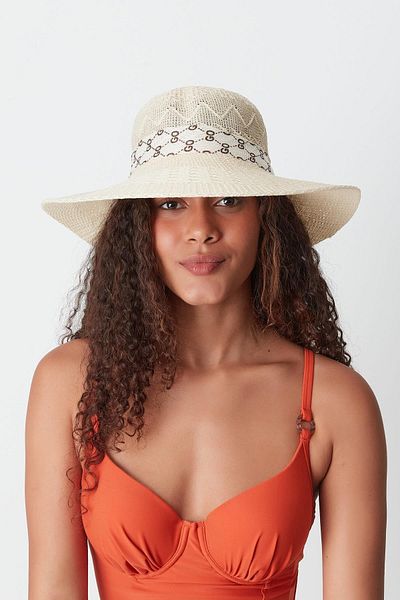 C&City Mercerisierter T24740-12 Strandhut - Hellbeige
