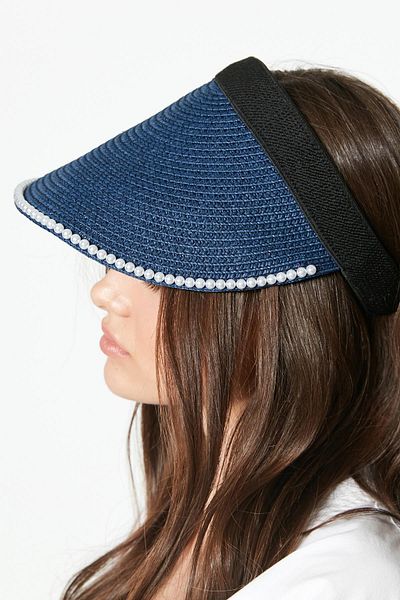 C&City Visor Straw Beach Hat Y23730-42 Marineblau