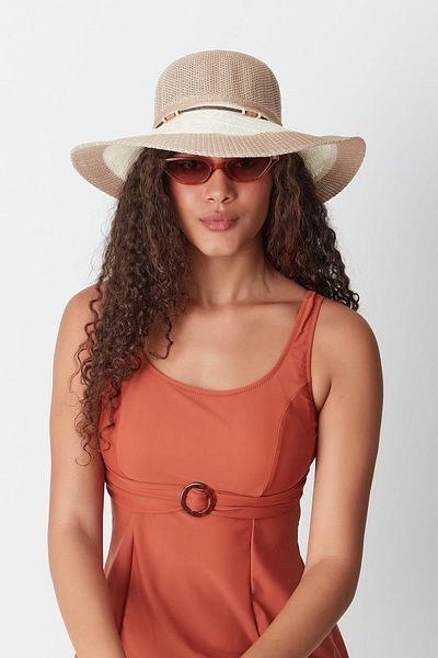 C&City Mercerisierter natürlicher Strandhut - T24740-11