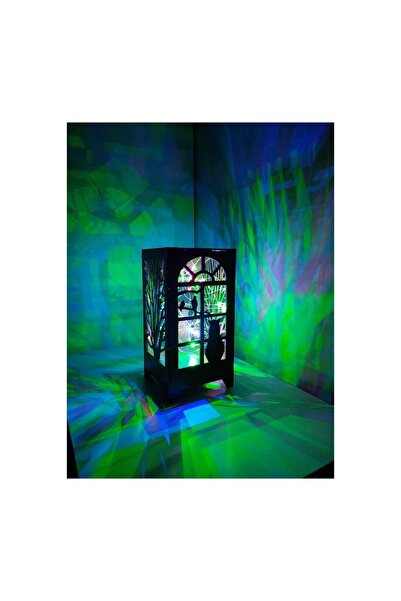 DDPEST B.özel Tasarım Ahşap Abajur Masa Lambası Pilli Gece Lambası Renkli Rgb...