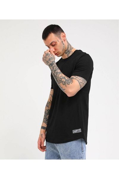 Rocqerx Basic T-shirt με σκίσιμο στο πλάι R-5167