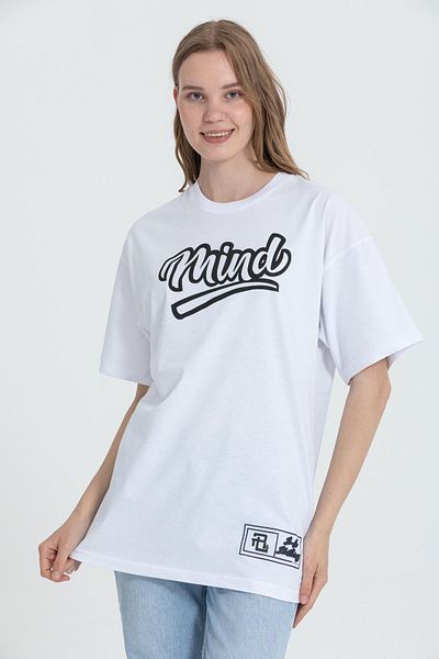 Rocqerx R-5738 Μπλουζάκι με στάμπα με λαιμόκοψη Oversize Mind
