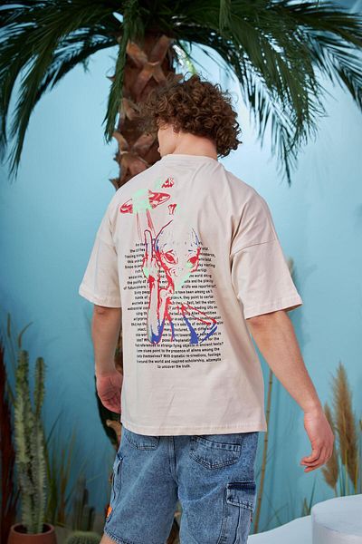 Rocqerx R-5558 Alien Printed Oversize T-shirt