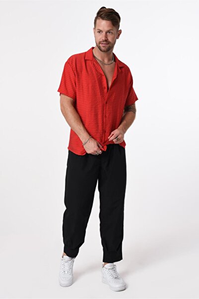 Rocqerx R-3743 Striped Apache Collar Short Sleeve Shirt