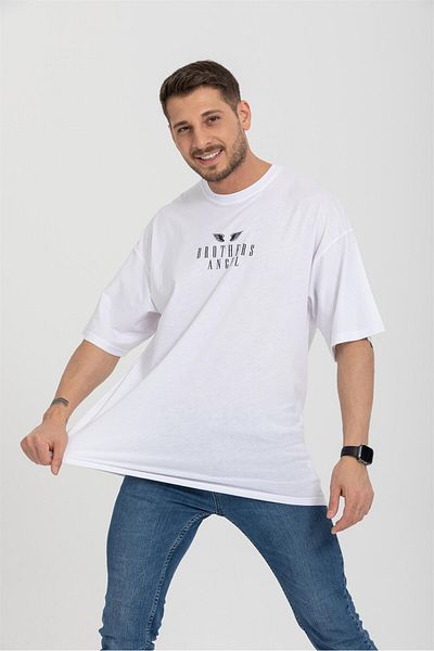 Rocqerx R-5719 Crew Neck Brothers Angel εμπριμέ μπλουζάκι Oversize
