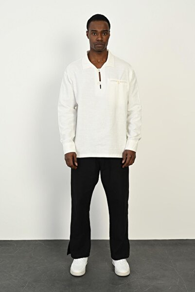 Rocqerx R-3967 Μακρυμάνικο πουκάμισο με μονή τσέπη με λεπτομέρεια