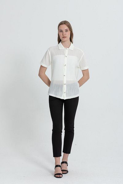 Rocqerx R-3926 Cămașă acrilică cu mânecă scurtă cu guler