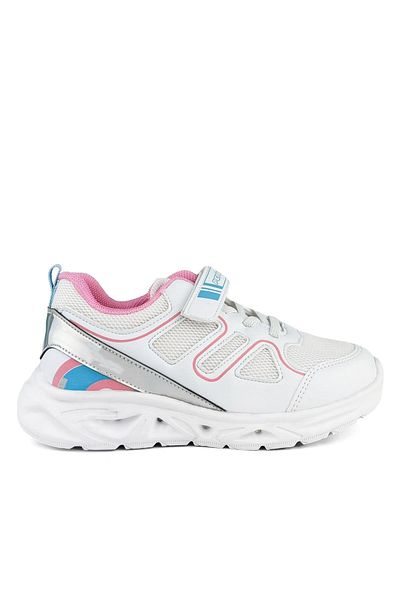 Cici Bebe Ayakkabı Pepino Blue and White Pink Girl's Lighted Sports Shoes