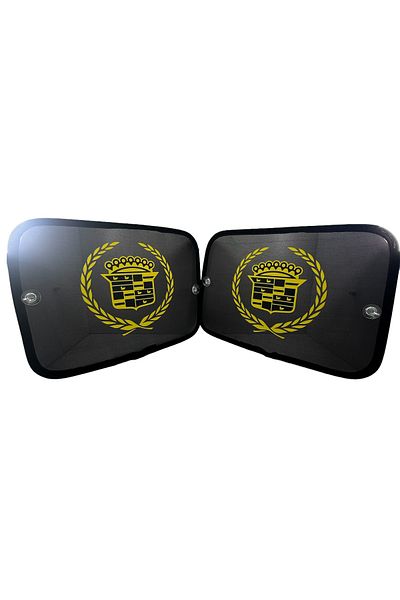 TKY Cadillac Printed Yellow Side Glass Curtain Accessory - Suitable for All Hotels