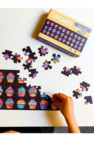 DoerKids Cupcakes Midi Puzzle | 4-9 Yaş 80 Parça