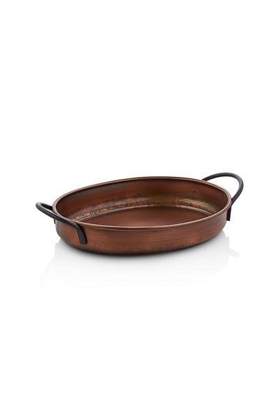 LUCKYHOMES Oval Gold Vintage Tray - Stainless Tableware and Kitchen Set of 2