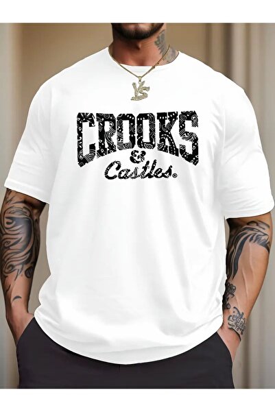 coolart Bela Štampano Crooks Castles Oversize kroj majica - letnja kratka ruk...