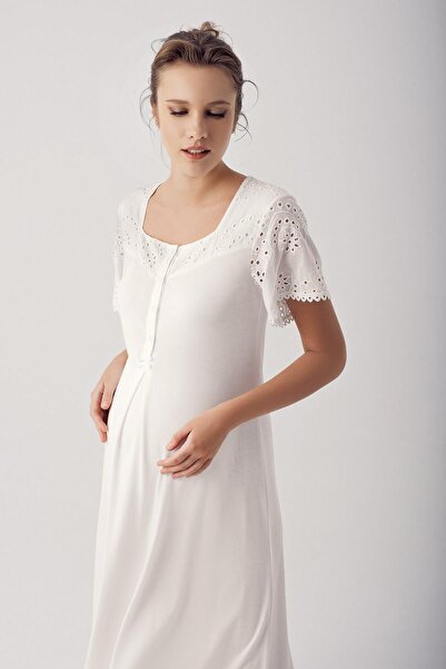 Artış Flexible Viscous Cotton Maternity Nightgown and Dressing Gown Set - 14400