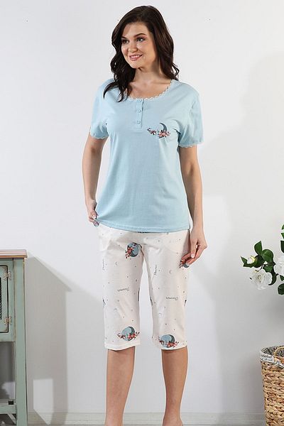 Bella Linda Set de pijamale pentru femei Bermude din bumbac - Design Globe