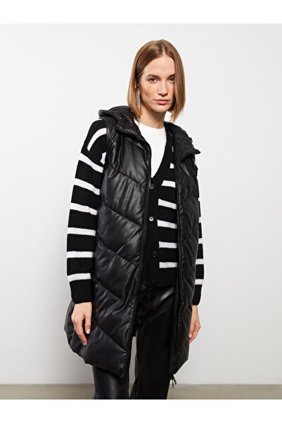 LC Waikiki Kadın Kapüşonlu Düz Şişme Yelek